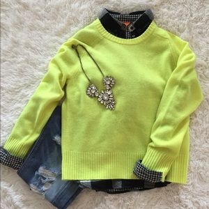 🌻J Crew Lemon Colored Size Med Wool Sweater🌼
